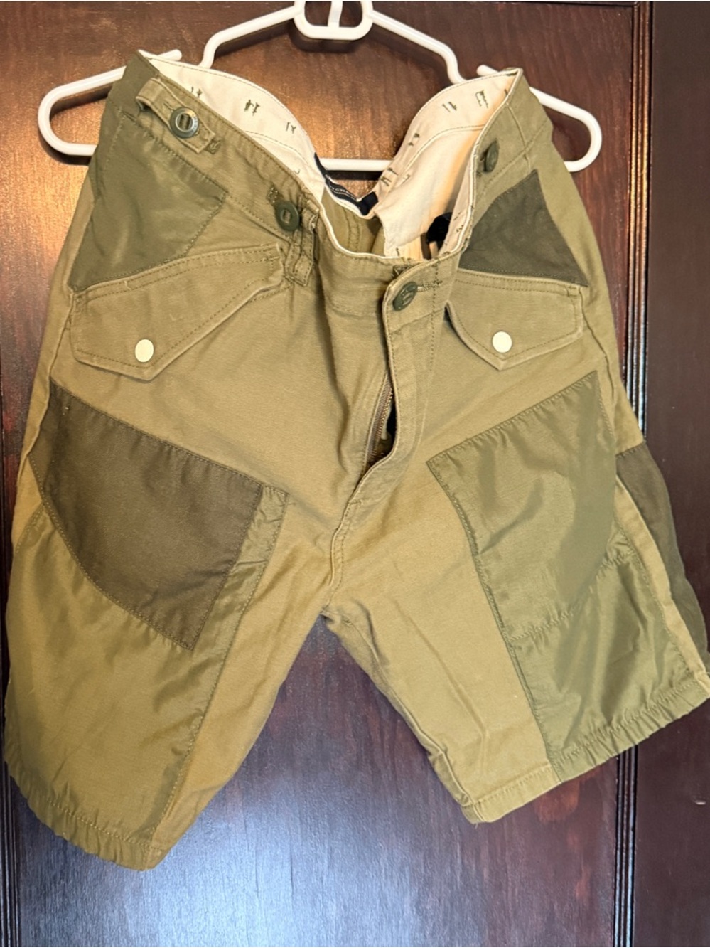 Scotch & Soda Olive Green Two-Tone Cargo Shorts